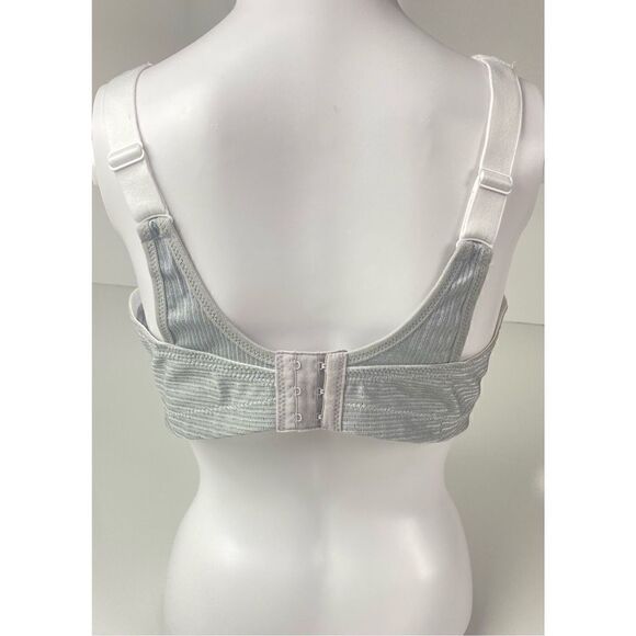 Glamorise Double Layer Sports Bra Womens Size 40C White Gray - Picture 3 of 8